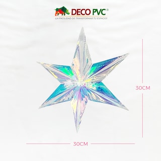 Foto 4 | Adorno Colgante De Estrella Iridiscente, 10pz De 30cm (estrella Acrílica)