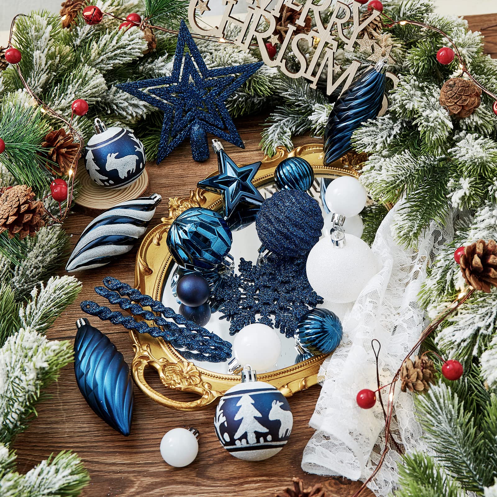 Foto 4 pulgar | Set De Adornos De Bolas Navideñas Wironlst 2023, 100 Unidades - Venta Internacional.