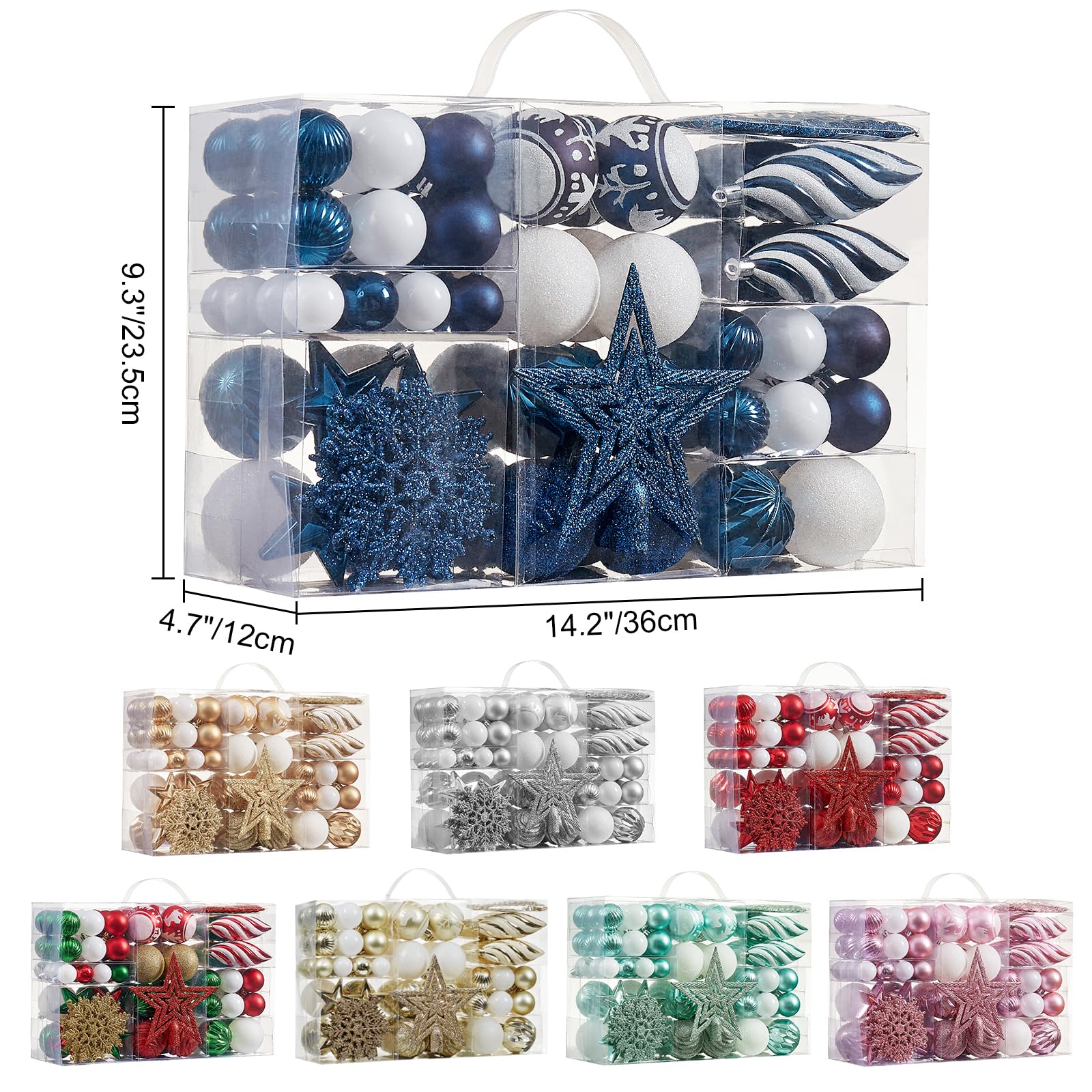 Foto 7 | Set De Adornos De Bolas Navideñas Wironlst 2023, 100 Unidades - Venta Internacional.