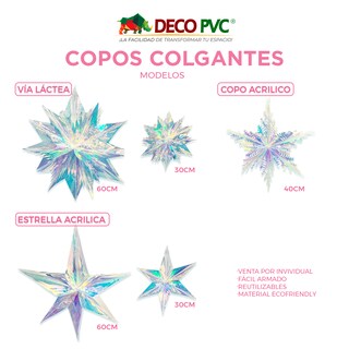 Foto 4 | Adorno Colgante De Copo Acrílico Tornasol, 10 Pzas De 40 Cm