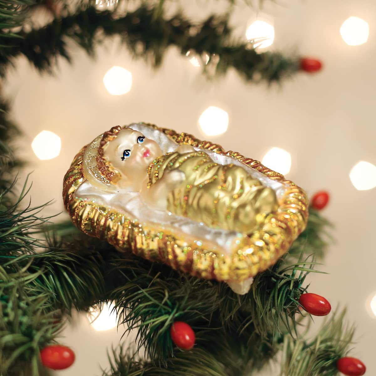 Foto 6 pulgar | Adorno Navideño Del Niño Jesús Del Viejo Mundo En Cristal De Pesebre - Venta Internacional.