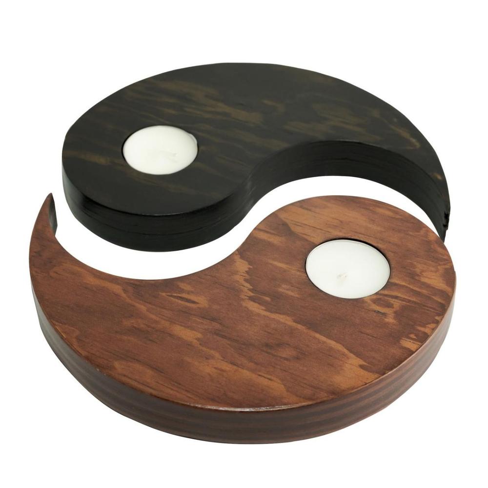 Decoración de Madera Nandos el Detalle Perfecto Yin Yang con Espacio para Velas