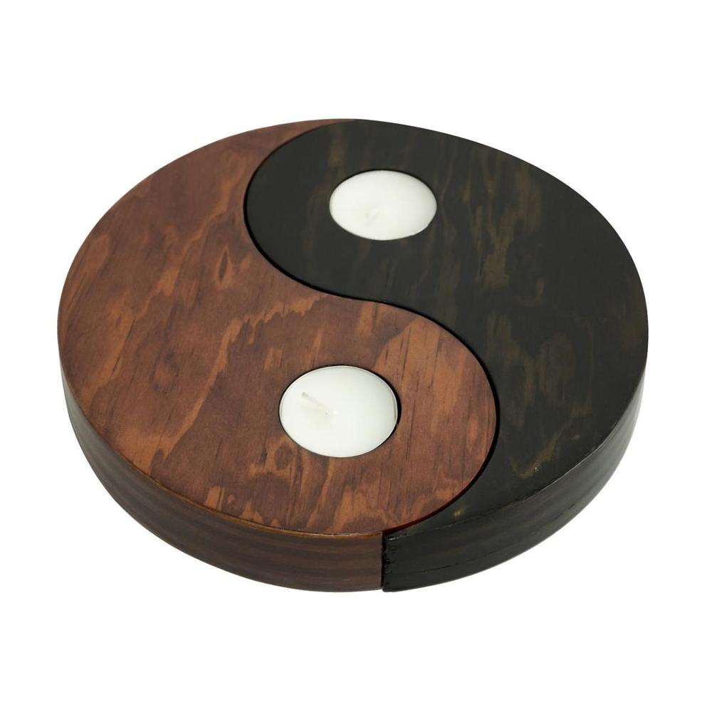 Foto 3 pulgar | Decoración de Madera Nandos el Detalle Perfecto Yin Yang con Espacio para Velas