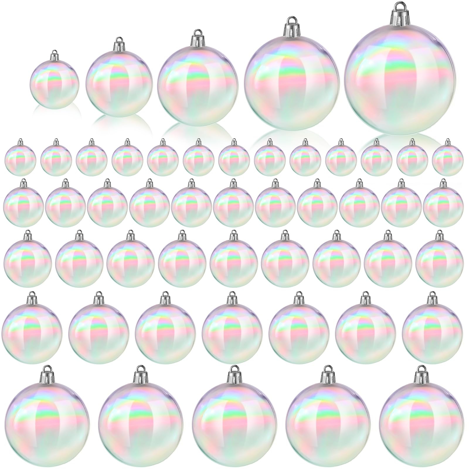 Foto 1 | Adornos Navideños Sappy Iridescent, 50 Unidades, Transparentes - Venta Internacional.