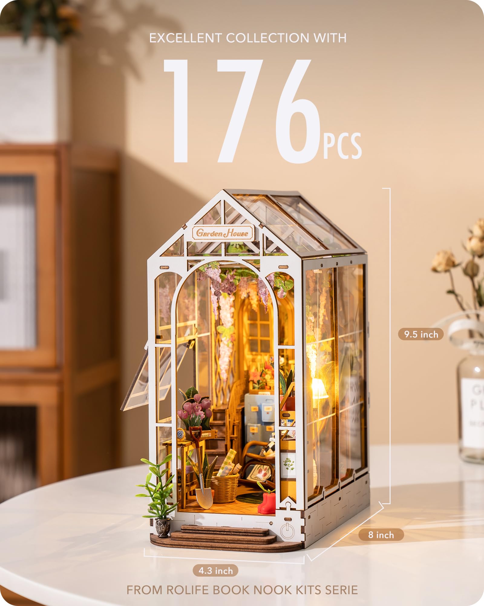 Foto 2 | Kit de Rincón para Libros de Bricolaje Rolife Garden House con Rompecabezas 3d de 176 Piezas - Venta Internacional