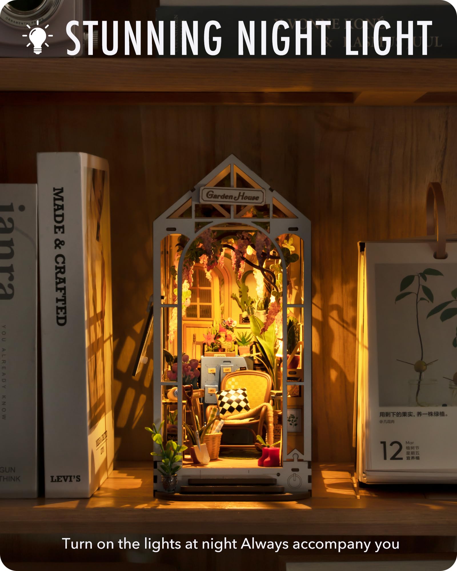 Foto 7 pulgar | Kit de Rincón para Libros de Bricolaje Rolife Garden House con Rompecabezas 3d de 176 Piezas - Venta Internacional