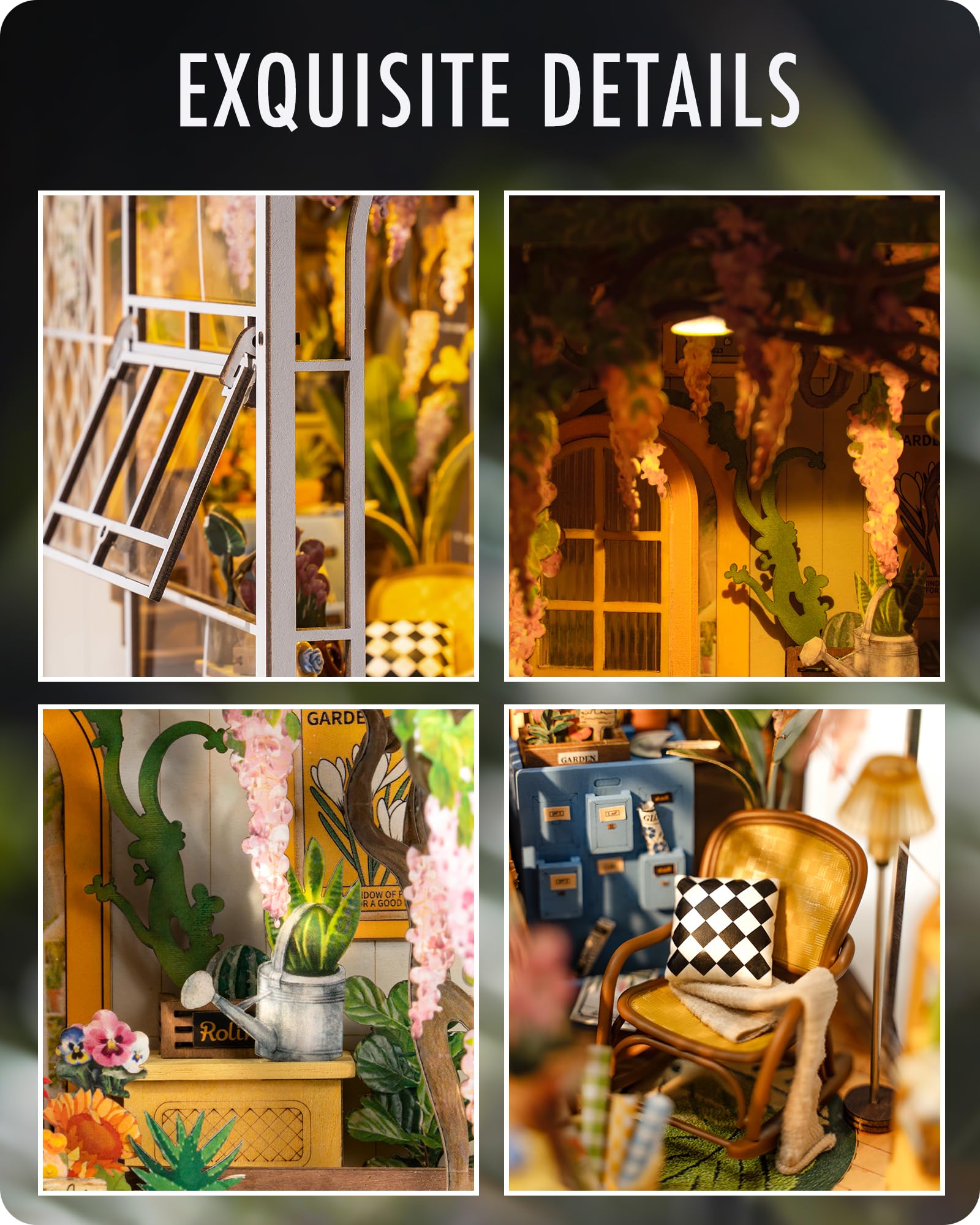 Foto 8 pulgar | Kit de Rincón para Libros de Bricolaje Rolife Garden House con Rompecabezas 3d de 176 Piezas - Venta Internacional