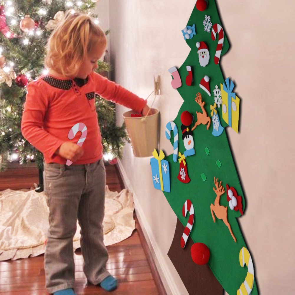 Foto 4 pulgar | Set de Árbol de Navidad De Fieltro Aerwo + 26 Adornos Desmontables - Venta Internacional