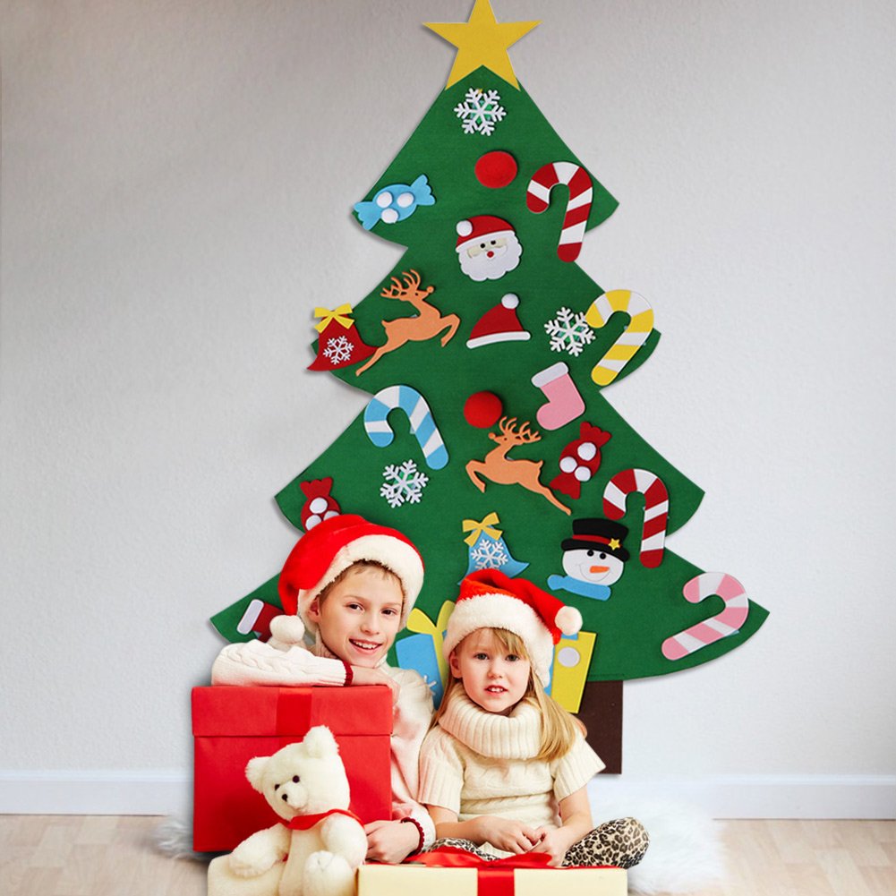 Foto 7 pulgar | Set de Árbol de Navidad De Fieltro Aerwo + 26 Adornos Desmontables - Venta Internacional