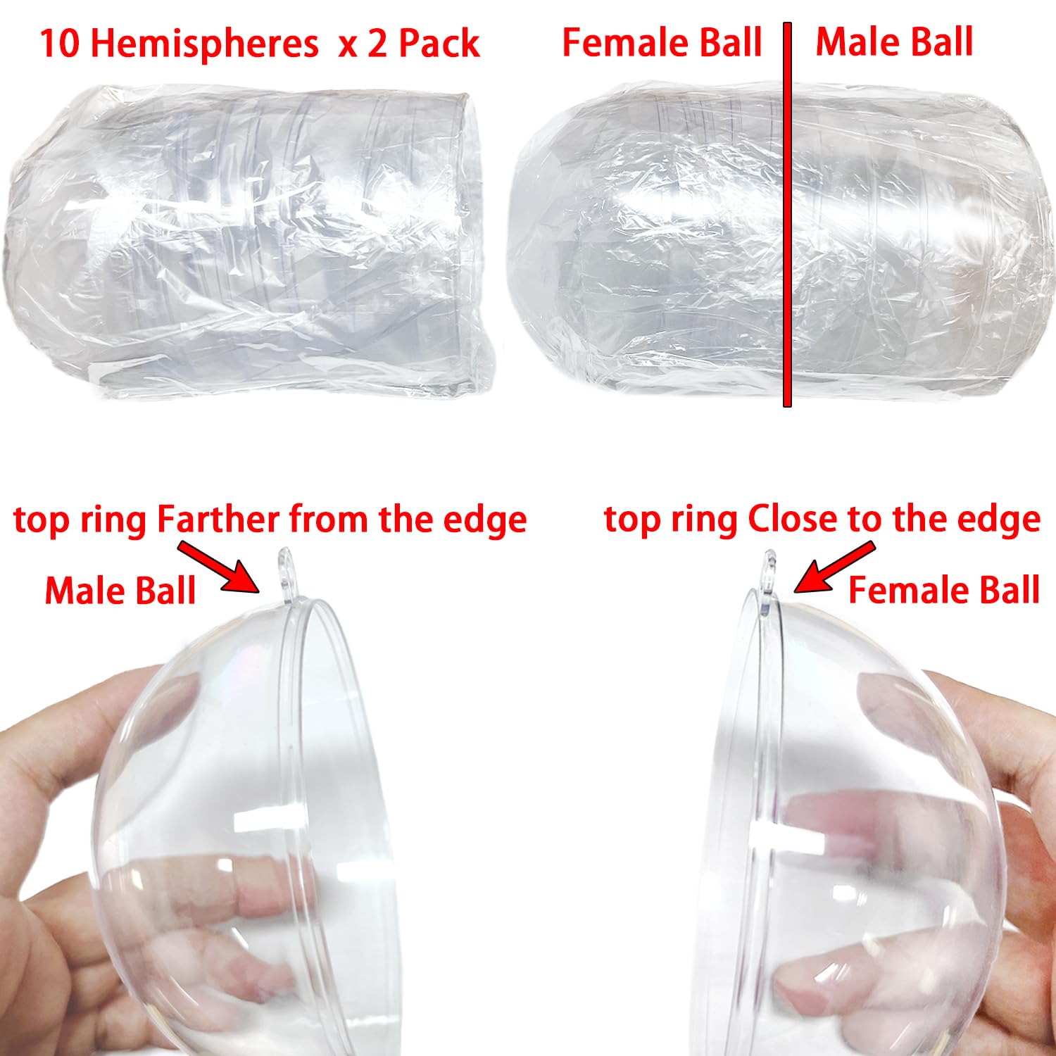 Foto 4 pulgar | Adorno Navideño Jishi de Plástico Transparente 80 mm 10 Unidades - Venta Internacional