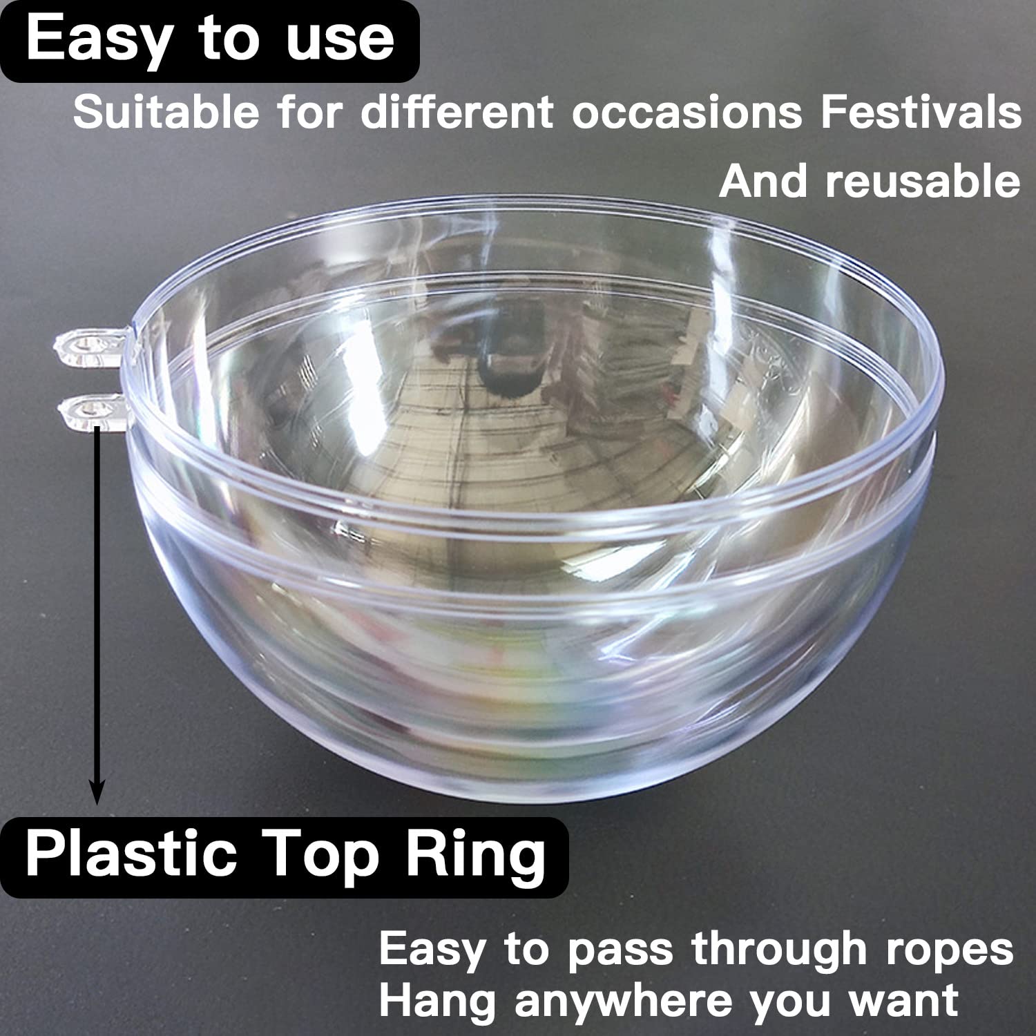 Foto 5 pulgar | Adorno Navideño Jishi de Plástico Transparente 80 mm 10 Unidades - Venta Internacional
