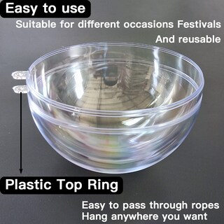 Foto 4 | Adorno Navideño Jishi de Plástico Transparente 80 mm 10 Unidades - Venta Internacional