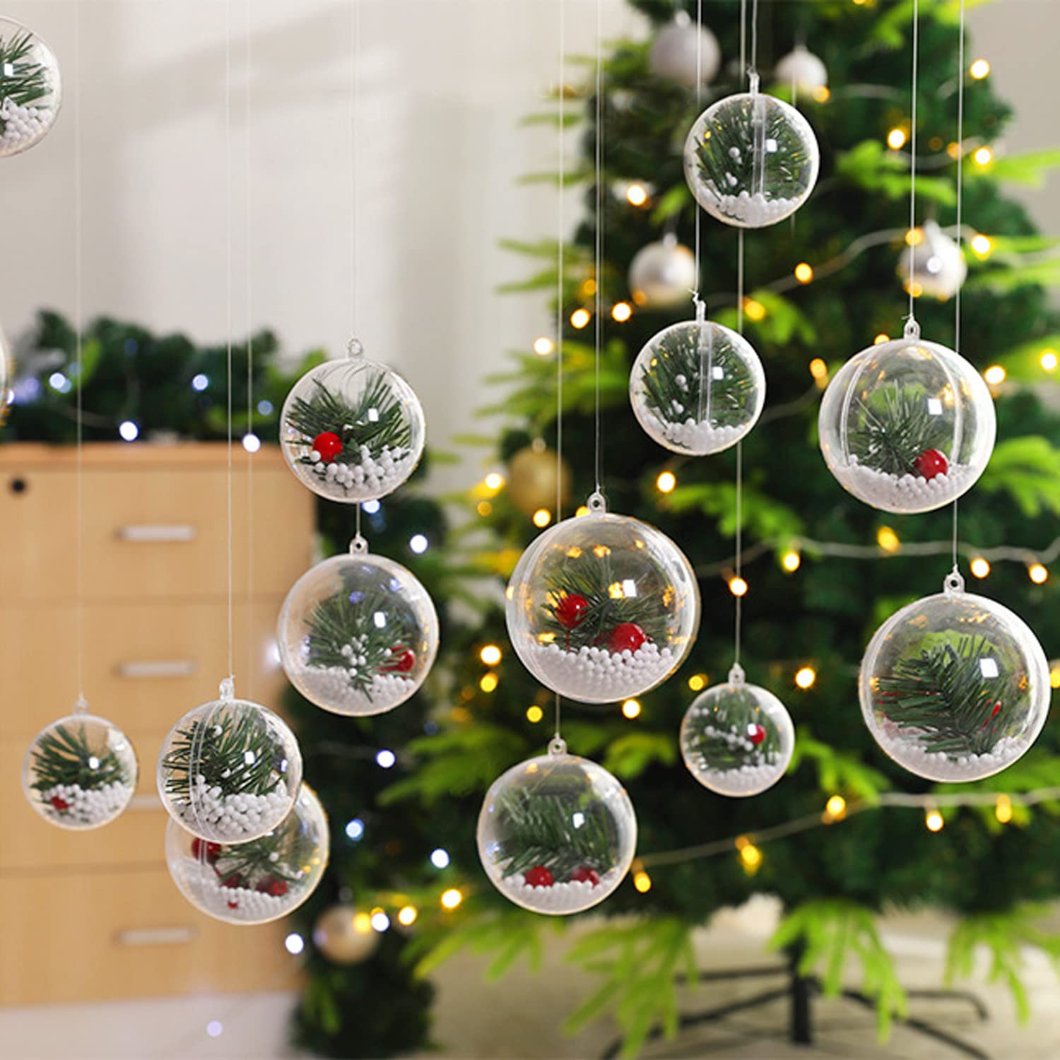 Foto 6 pulgar | Adorno Navideño Jishi de Plástico Transparente 80 mm 10 Unidades - Venta Internacional