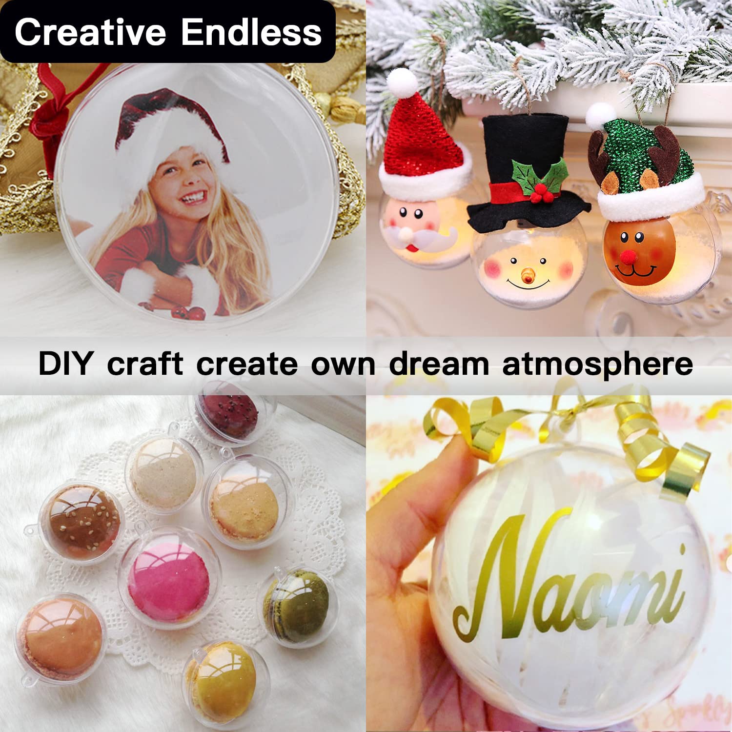 Foto 7 pulgar | Adorno Navideño Jishi de Plástico Transparente 80 mm 10 Unidades - Venta Internacional