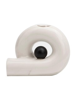 Foto 1 | Base Decorativa Irregular De Cerámica Color Blanco Y Negro
