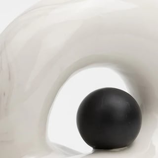 Foto 4 | Base Decorativa Irregular De Cerámica Color Blanco Y Negro