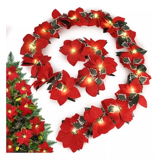 Foto 3 | Serie Luces Navideñas Decoracion Árbol De Navida 3m 20flores Rojas