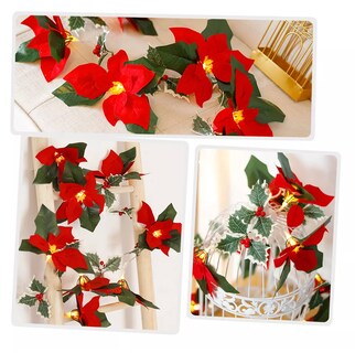 Foto 5 | Serie Luces Navideñas Decoracion Árbol De Navida 3m 20flores Rojas