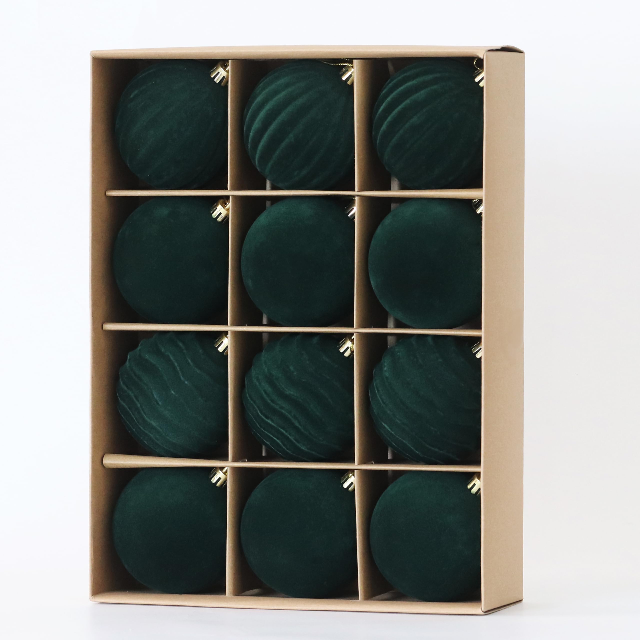 Foto 2 pulgar | Adornos Para Árbol De Navidad, Bolas De Terciopelo Senjie, 8 Cm, 12 Unidades - Venta Internacional.