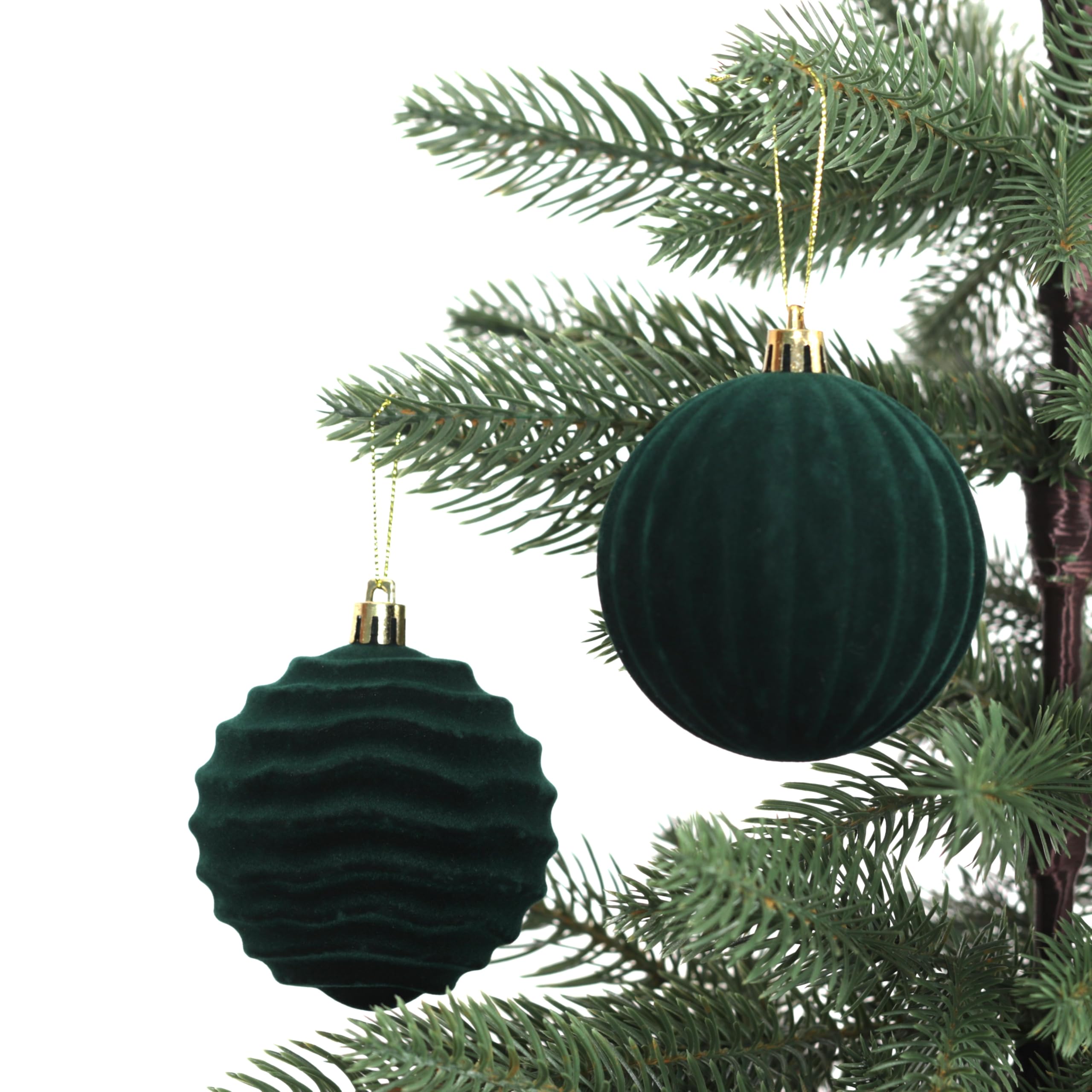 Foto 4 pulgar | Adornos Para Árbol De Navidad, Bolas De Terciopelo Senjie, 8 Cm, 12 Unidades - Venta Internacional.