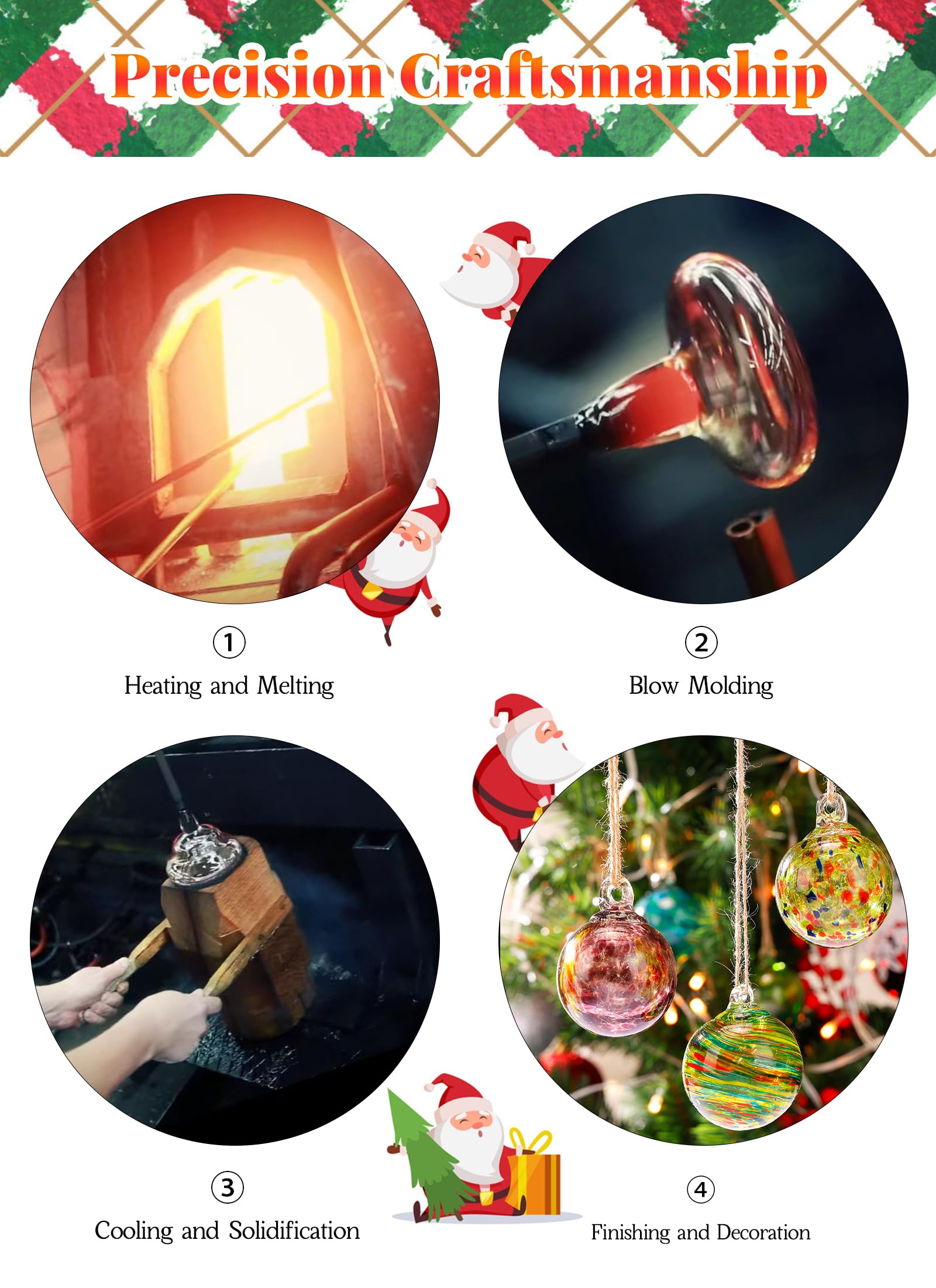 Foto 7 pulgar | Adornos Navideños De Cristal Brightown Vintage, 6 Paquetes - Venta Internacional.