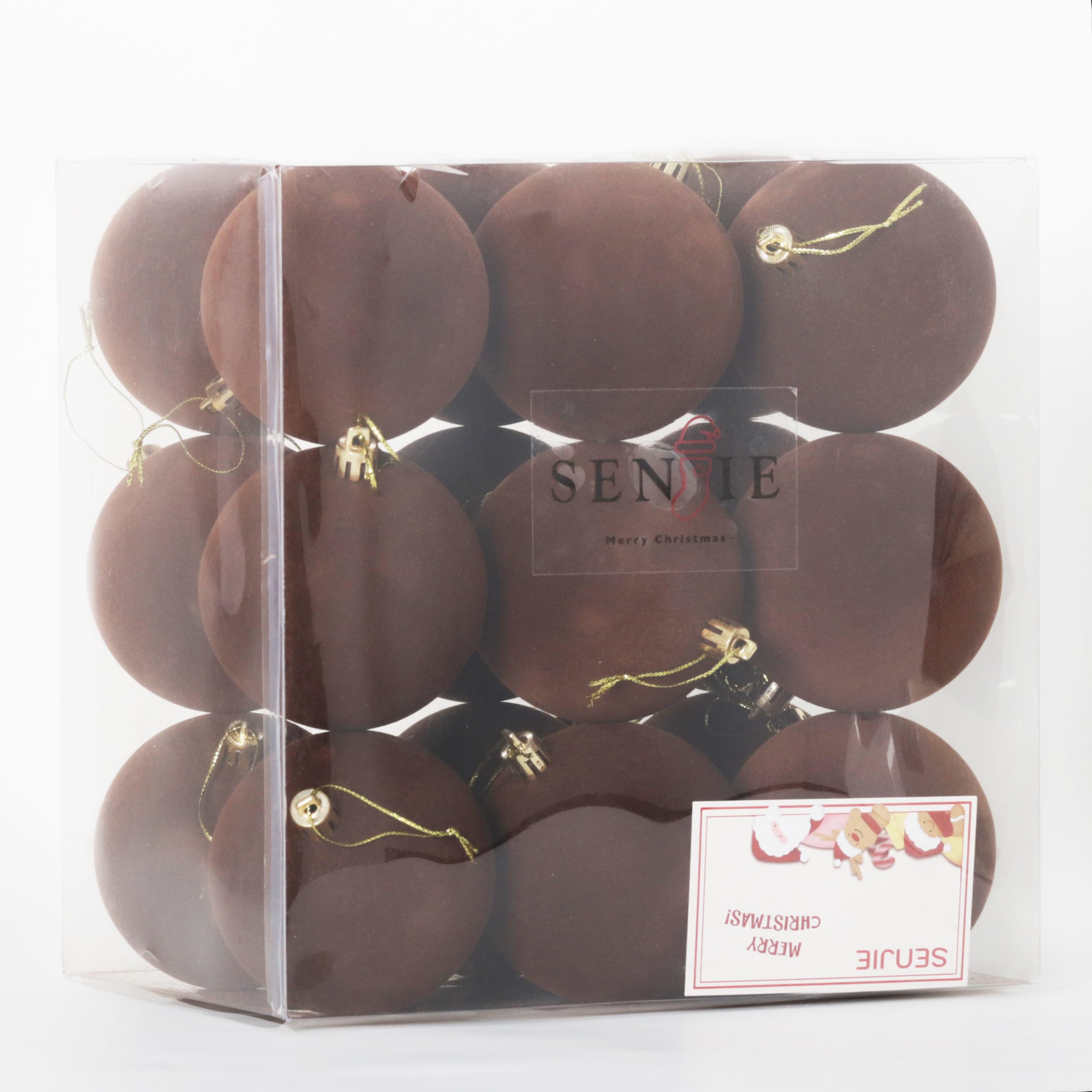 Foto 1 | Adornos Navideños Senjie Velvet Brown 8 Cm 18 Piezas - Venta Internacional.