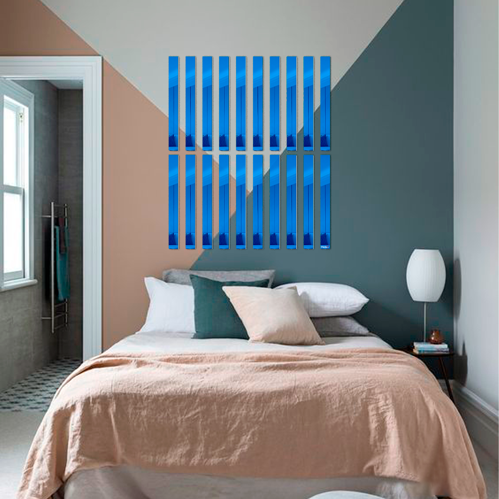Foto 4 pulgar | Set de Líneas de Vinilo Decorativo con Acabado de Espejo de 5 X 40 Cm color Azul