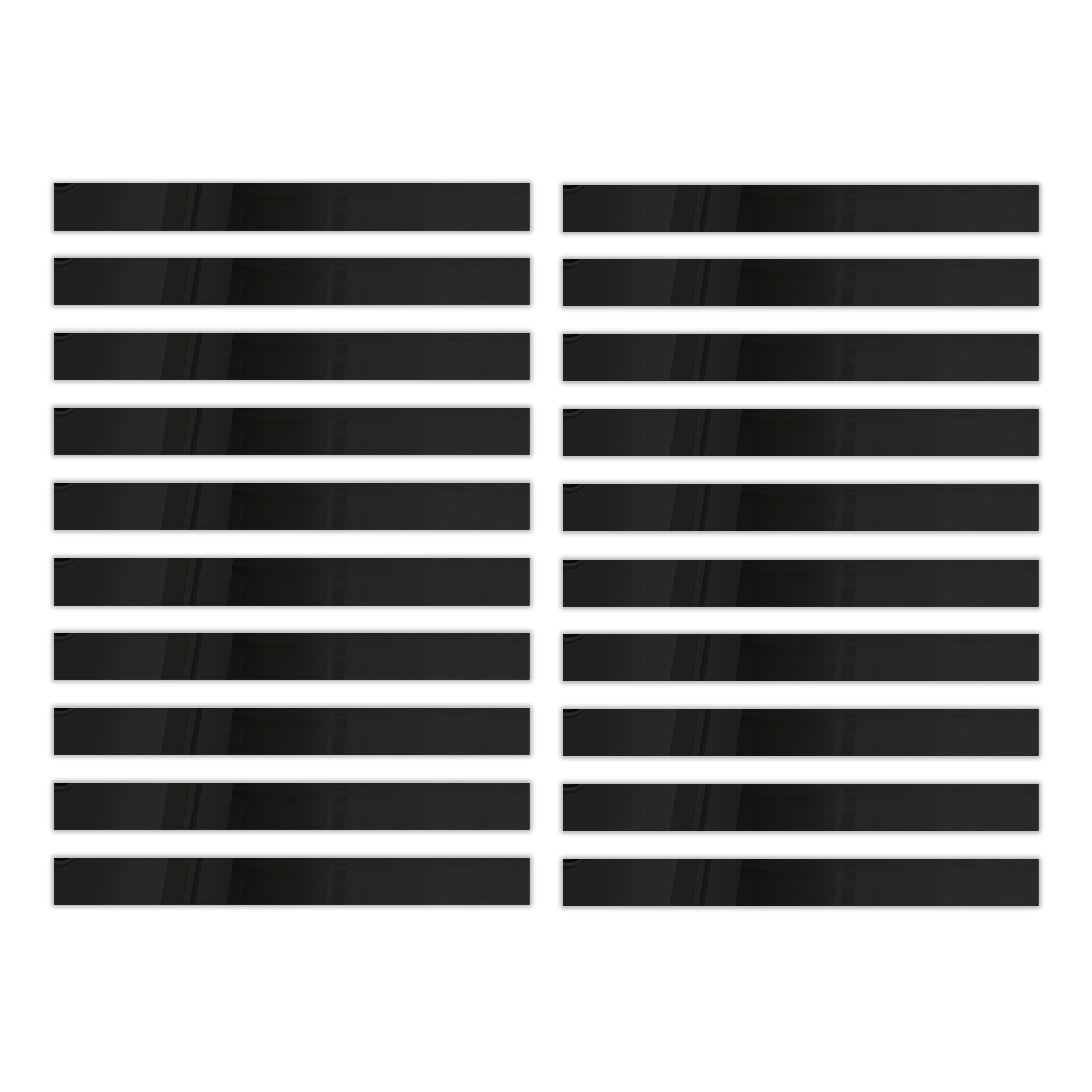 Set De Líneas De Vinilo Decorativo Con Acabado De Espejo De 5 X 40 Cm Color Negro