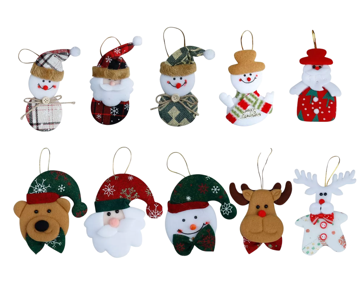 Foto 2 pulgar | Adornos Navideños Para Arbol Navidad Muñecos Colgantes 10 Pzs Colores
