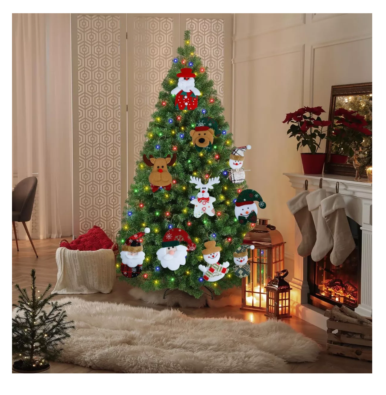 Foto 3 pulgar | Adornos Navideños Para Arbol Navidad Muñecos Colgantes 10 Pzs Colores
