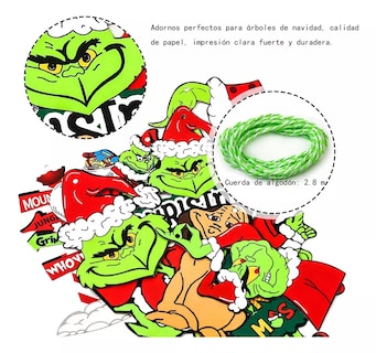 Foto 4 | 24 Grinch Muñecos Colgantes Arbol Navidad Adornos Grinch