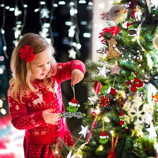 Foto 5 | 24 Grinch Muñecos Colgantes Arbol Navidad Adornos Grinch