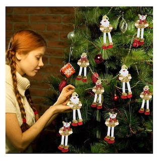 Foto 2 | Colgantes Navideños Adorno Oro Patas Largas Árbol Navidad 9 Pzs, Dorado Oscuro