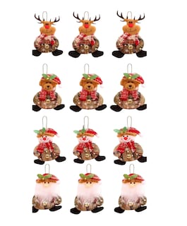 Foto 1 | Adornos Navideños Para Arbol Navidad Muñecos Colgantes 12 Pzs Colores