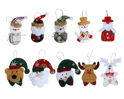 Foto 1 | Adornos Navideños Para Arbol Navidad Muñecos Colgantes 10 Pzs Colores