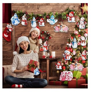Foto 3 | Adornos de Madera Belug para Arbol de Navidad Muñeco de Nieve 36 Piezas