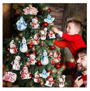 Foto 4 | Adornos de Madera Belug para Arbol de Navidad Muñeco de Nieve 36 Piezas