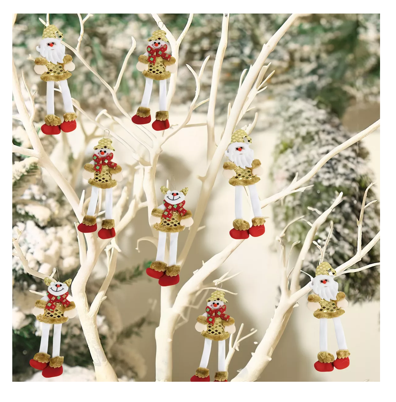 Foto 3 | Colgantes Navideños Adorno Oro Patas Largas Árbol Navidad 9 Pzs, Dorado Oscuro