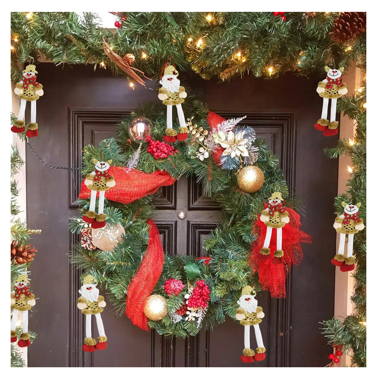 Foto 6 pulgar | Colgantes Navideños Adorno Oro Patas Largas Árbol Navidad 9 Pzs, Dorado Oscuro