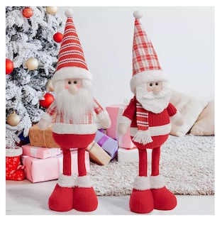 Foto 4 | Adorno Decorativo De Papá Noel Y Muñeco De Nieve, 2 Piezas Rojo