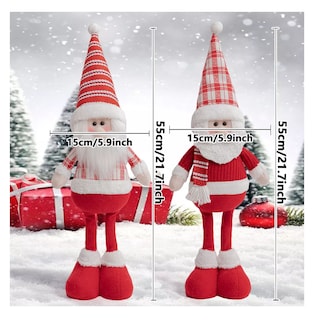 Foto 5 | Adorno Decorativo De Papá Noel Y Muñeco De Nieve, 2 Piezas Rojo