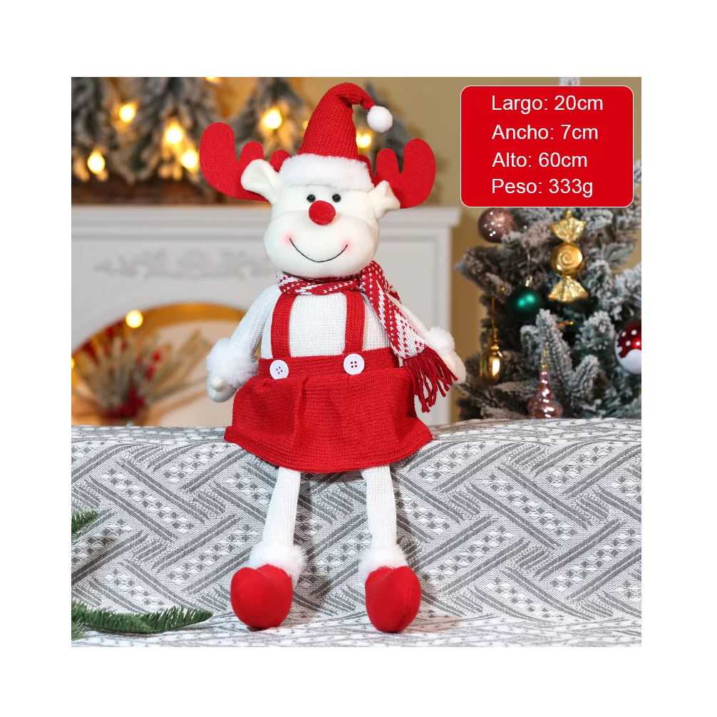 Foto 4 pulgar | Muñeca De Navidad Adornos Regalo De Decoracion, Alce Rojo