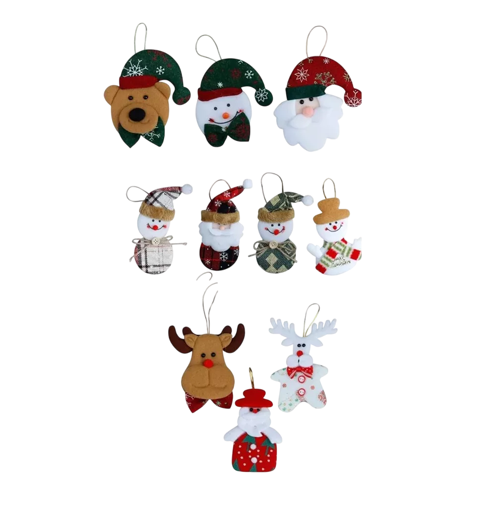 Foto 1 | Adornos Navideños Para Arbol De Navidad Muñecos Colgantes 10 Pcs Colores