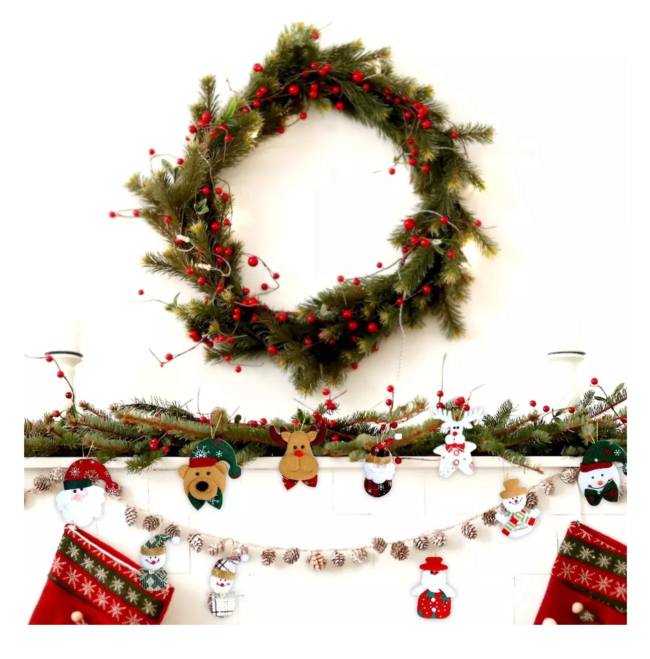 Foto 5 pulgar | Adornos Navideños Para Arbol De Navidad Muñecos Colgantes 10 Pcs Colores