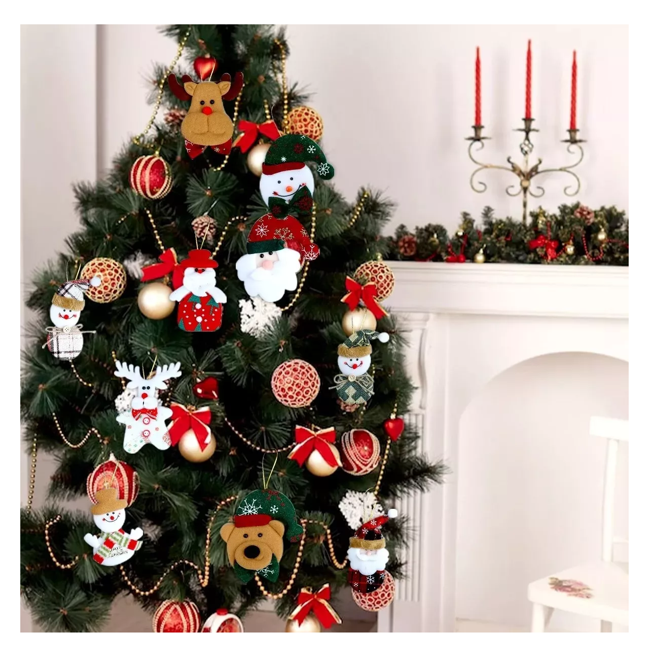 Foto 6 pulgar | Adornos Navideños Para Arbol De Navidad Muñecos Colgantes 10 Pcs Colores