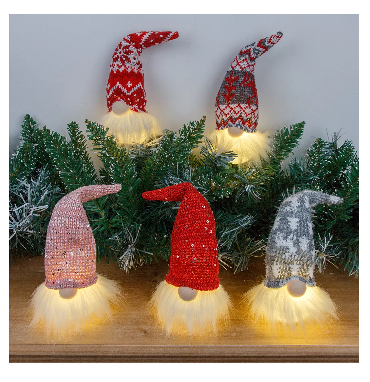 Foto 2 | Gnomos Navideños Con Luz Led Decoraciones Navideñas 5 Pcs Colores