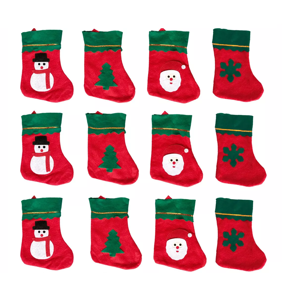 Foto 2 pulgar | Botas Navideñas Mini Decoración Adorno Dulcero Navidad 12pcs Rojas