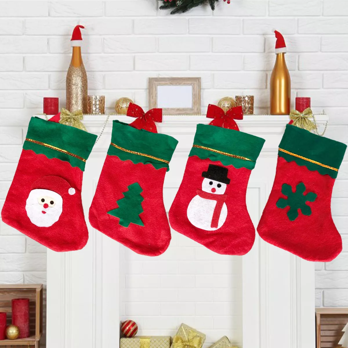 Foto 6 pulgar | Botas Navideñas Mini Decoración Adorno Dulcero Navidad 12pcs Rojas
