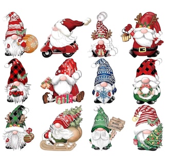 Foto 1 | Adornos De Madera De Gnomo De Árbol De Navidad 24 Pzs Multicolor