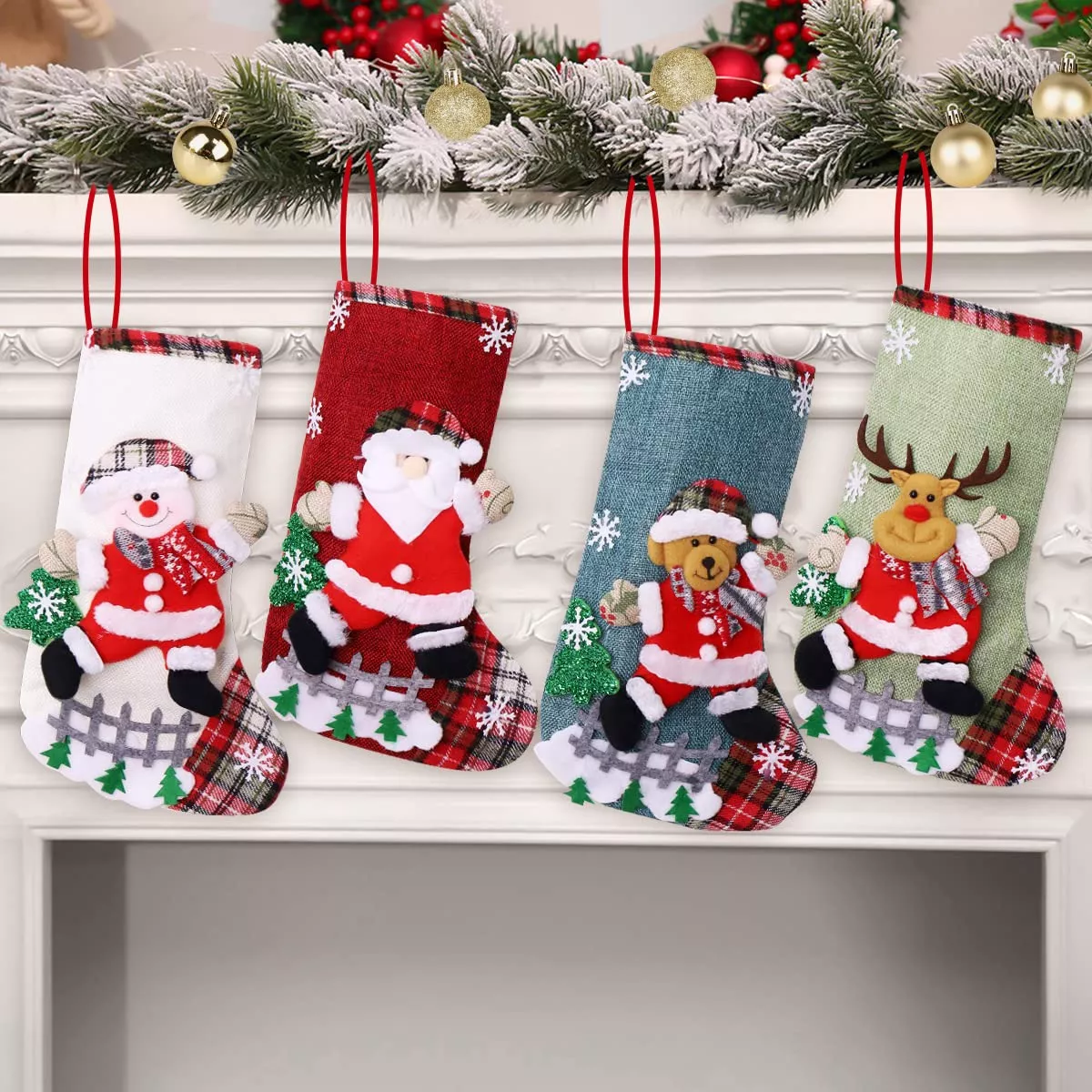 Foto 2 | 4pz Botas Navidad Para Colgar Para Decoración Arbol Navideña Colores
